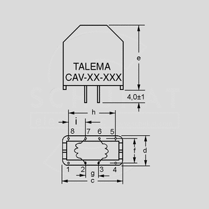 CAV2300A2.2 Choke 2,3A 2x2,2mH Vertical Dimensions Size Code V