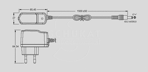 HNP12-120L6 SPS Plug-in 12W 12V/1A (2.1/5.5 DC-stik) HNP12-_