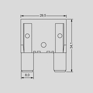 F9080 Automotive Fuse Link 32V 80A Transparent Dimensions