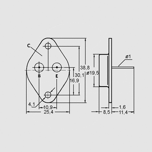 2SD897 NPN +Diode 1500V 1,5A 50W TO3 TO3