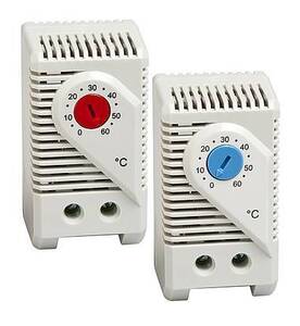 KTS011 Thermostat; +0 to +60°C: NO; 10A; 250VAC; IP20;DIN rail mount