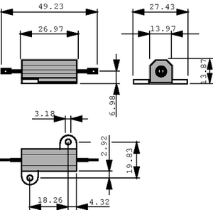 HS25-3R3F Trådviklet modstand 25W 3,3Ω ±1%