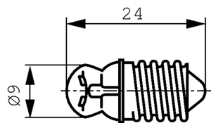 L-3656 E10-Linselampe 2,2V 400mA 0,88W Ø=9x24mm.