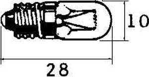 L24V50B E10-Lampe 24V 50mA 1,2W Ø=10x28mm.