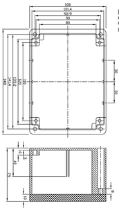 N-BOX G115 Aluminium enclosure 148x108x75 mm