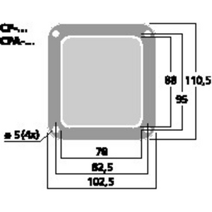 CP-1/SW Monteringsplade uden huller Drawing