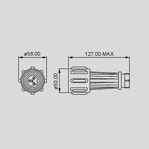 PX0911/03/P Flex Cable Connector Male 3-Pole PX0911_<br>Dimensions