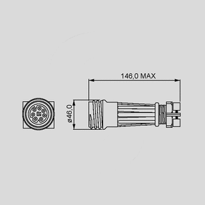 PXA921/07/S In-Line Flex Cable Conn. Female 7-Pole PXA921_<br>Dimensions