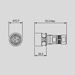 PXM6010-16SCR-0910 Metal Flex Conn. Female 16-Pole Crim PXM6010_<br>Dimensions