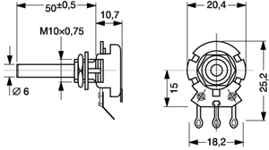 P20MLE470-PH Potentiometer 20/6 Mono Lin 470R