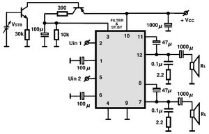 AN7135 Dual 7.5W Low Frequency Power Amplifier Circuit PIN-12