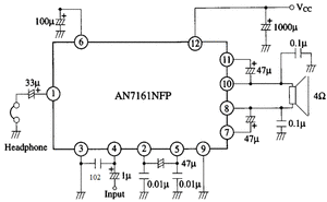 AN7161NFP BTL High Audio Power Amplifier PIN-12