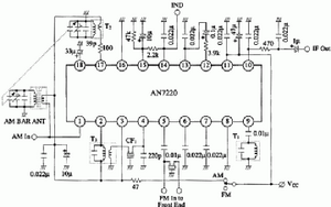 AN7220 V(cc): 6.6V 10mA 66mW Am tuner, FM-AM IF amplifier DIP-18