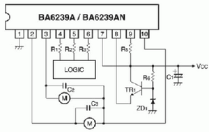 BA6239A 2-channel reversible motor driver SIP-10