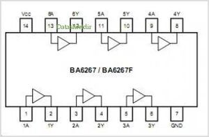 BA6267 Hex buffer / driver DIP-14