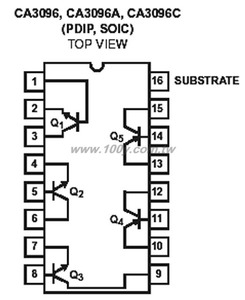 CA3096E NPN/PNP Transistor Arrays DIP-16