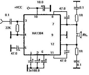 HA1384 20W AUDIO POWER AMPLIFIER SIP-12