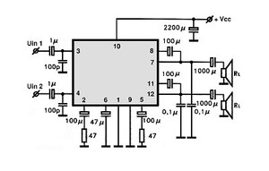 HA13102 Dual-Channel Audio Power-Output Amplifier SIP-12