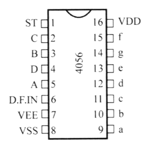 CD4056 BCD-to-7-Segment LCD Decoder/Driver DIP-16