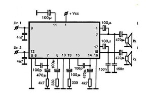 LA4125 2X4,2W AF POWER AMP DIP-18H