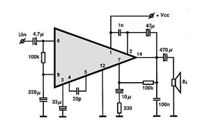 LA4200 1,5W Amplifier DIP-14G