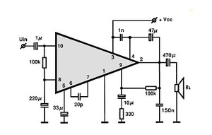 LA4220 3.5W AF POWER Amplifier SIP-10