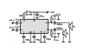 LA4282 2X10W AF POWER Amplifier SIP-12P