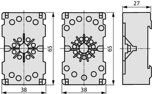 PF113A-D DIN Rail Sokkel OMRON for 11-pol relæ