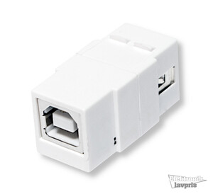 NK0017 USB 2.0 Keystone-stik, A/F til USB-B/F, hvid