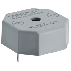 SMA-21-P17,5 Buzzer 21x21mm PC 1,5-24VDC 9,5mA 85dB