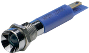 Q8R1CXXB12E Kontrollampe, 8mm Forsænket LED, 12VDC, IP67, BLÅ