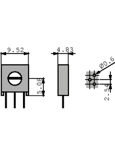 M63X102KB40 SPECTROL - Trimmer Lodret 1K