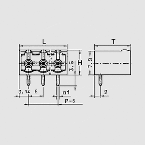 MSTBA2,5/13 Box Header 5,0 Hor. 13-Pole Closed End