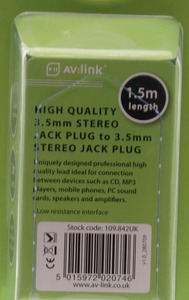 S109842 Minijack Stereo HAN / Stereo HAN 1,5m.
