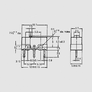 D2F-F Micro switch 1A Plunger 1 change-over D2F211