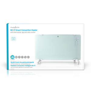 N-WIFIHTPL20FWT Wi-Fi Smart-konvektionsradiator | Termostat | Frontpanel af glas | 2000 W | Hvid