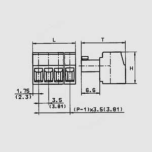 AK1550/10 Multiconnector 3,5 Hor. 10-Pole