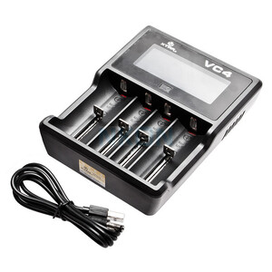 XTAR-VC4 Batterilader Universal, HD LCD skærm, USB Batterilader til Li-Ion og Ni-MH genopladelige batterier, flot LCD skærm med stor præcision