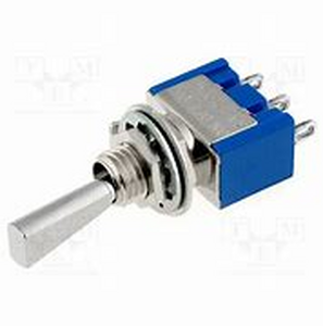 MS-500C-F Toggle Switch 1-pol ON-OFF-ON flad knebel
