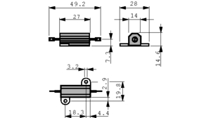 HS25-0R47J Trådviklet modstand 25W 0,47Ω ±5%