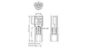 S784606 Spadestik 4,8x0,8mm. blå hun Fuldisoleret