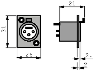 NC3FDL1 3-pol XLR Hun Chassis NEUTRIK