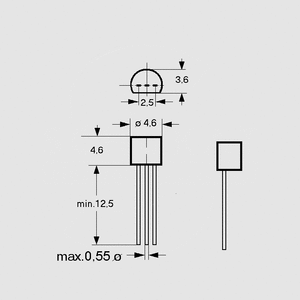 BC546B NPN 65V 0,1A 0,5W B:200-450 TO92 TO92