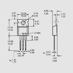 IRF9530PBF Transistor MOSFET, P-Ch 100V 12A 88W 0,3R TO220AB