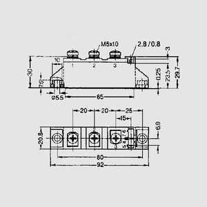 MDD95-16N1B Diode/Diode 180A 1600V TO240AA Circuit Diagram