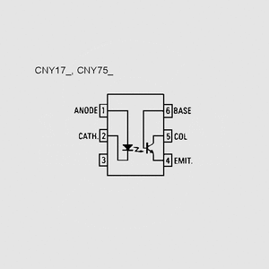 CNY17-3 Optoc. 5,3kV 70V 100..200% DIP6 Circuit Diagram