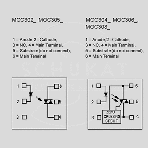 MOC3063 Optotr.+ZCD 7,5kV 600V 5mA DIP6 Circuit Diagrams