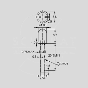 L-56BHD BLINKENDE LED 2-5mcd 1,5-2,5Hz.60° 5mm RØD LEDBL5ROT