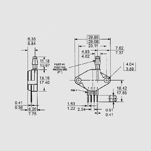 MPX2010GP Pr. Sensor Comp 10kPa +-1,0% C344B CASE344B