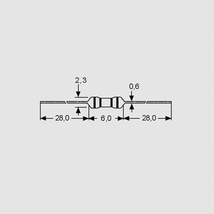 RKBE022G Resistor 0207 0,25W 5% 22R Taped Dimensions RKB_